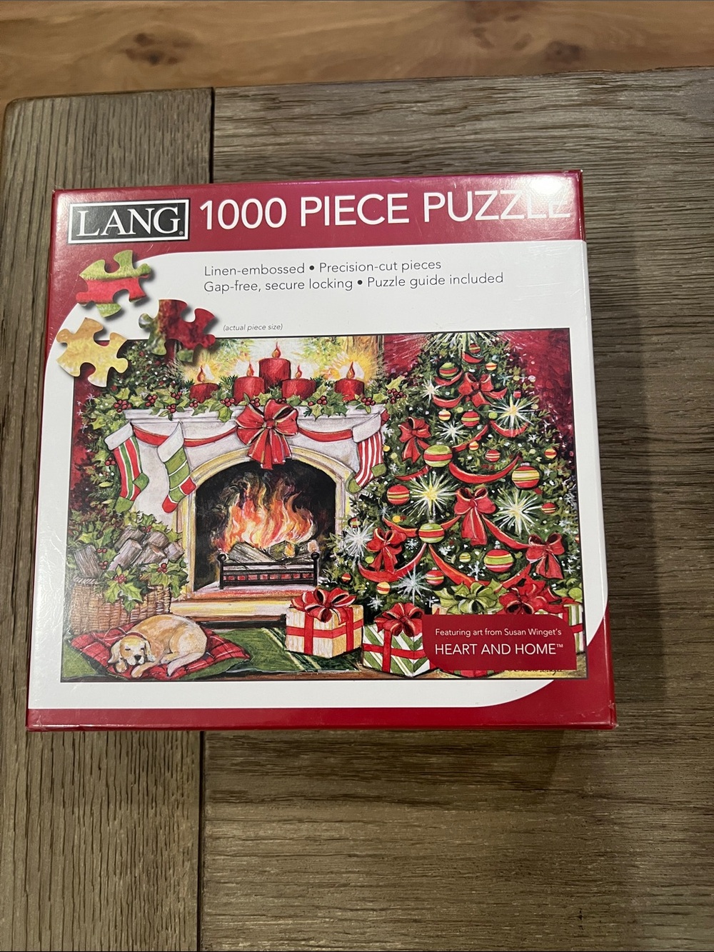Lang 1000-Piece Christmas Fireplace Puzzle – Red Holiday Scene
